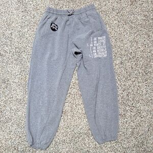 Salty Honey‎ inspirational Gray Joggers Comfy Cozy Women XXL